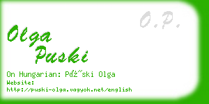 olga puski business card